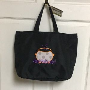 Happy Halloween Embroidered Cauldron Tote Bag